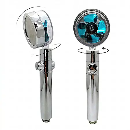 Cap de Duș Rotativ 360° TurboShower – Filtru de Apă încorporat, Presiune Mare (Efect Tornadă), Economie de Apă 40%, Buton Oprire, Protecție Piele și Păr, Ușor de Curățat [1]