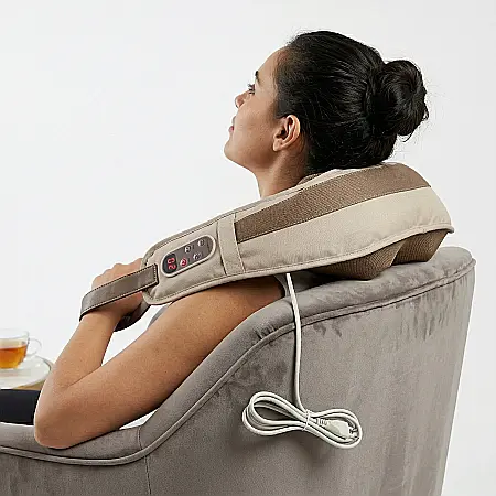 Centură pentru Masaj Cervical Massage Shawls – 40 Funcții, Telecomandă de Control, Masaj Profund prin Lovituri, Relaxare pentru Gât, Umeri și Spate, Alimentare 220V, Portabilă și Eficientă [1]