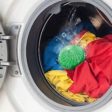 Bila Ecologică pentru Spălat Fără Detergent – Pastilă Activă cu Ceramice Patentate, Ioni Negativi și Raze Infraroșii, Elimină Clorul, Protejează Hainele și Pielea Sensibilă, Pentru Spălare Manuală și  [1]