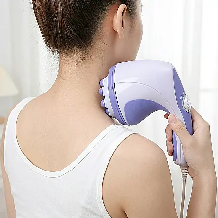 Aparat Vibromasaj și Tonifiere cu 4 Capete Interșanjabile – Remodelare Siluetă, Eliminare Celulită, Masaj Relaxant și Antistres, 2500 RPM, Eficient pentru Abdomen, Picioare, Gât și Spate [1]