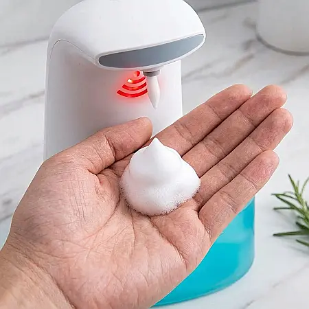 Dozator Săpun Lichid cu Senzor Inteligent și LED – Distribuitor Fără Contact, Capacitate 250 ml, Debit Reglabil, Material ABS, Ideal pentru Casă, Birou, Hotel și SPA [1]