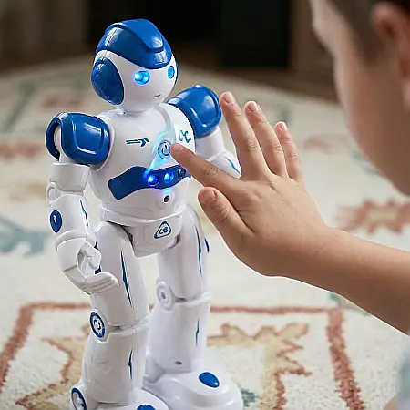 Robot Smart SIKS Interactiv pentru Copii – Control Prin Gesturi și Telecomandă, Programabil, Dansează, Cântă, LED și Sunete, Educativ și Distractiv, Alb [1]
