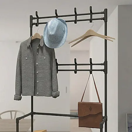 Suport pentru Pantofi cu 4 sau 5 Straturi – Raft Organizator Metalic 60x30x154 cm / 60x30x171 cm, Structură Stabilă, Montaj Rapid, Ideal pentru Hol, Dormitor sau Dressing [1]