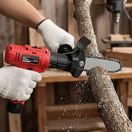 Adaptor Tip Minidrujba pentru Bormașină și Mașină de Înșurubat – Mini Fierăstrău Portabil, Lamă 12cm (4 Inch), Kit Complet Accesorii [1]