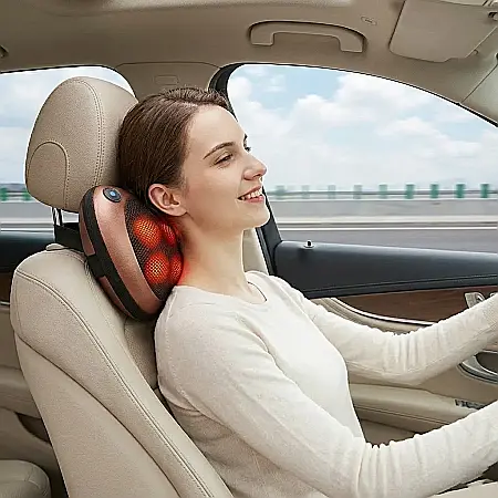 Pernă de Masaj Circulară pentru Gât, Spate, Fese și Picioare – Funcție de Încălzire 20W, 4 Capete de Masaj, Terapie Magnetică, Adaptor Auto Inclus și Design Ergonomic: Relaxare Profundă și Revitalizar [3]