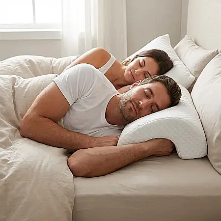Pernă Ergonomică cu Memorie – Spumă Poliuretanică Memory Foam, Alb, 48x29x9 cm: Suport Cervical Perfect, Proprietăți Hipoalergenice și Odihnă Regeneratoare pentru un Somn de Calitate [3]