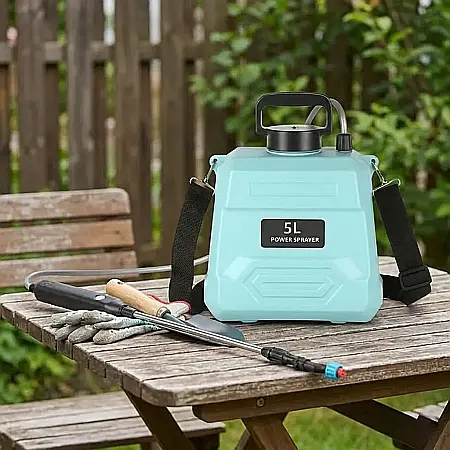 Pulverizator Electric Automat 5L – Reîncărcabil USB, Pistol cu Duză Reglabilă (Ceață/Jet), Curea de Umăr Ergonomică și Funcționare Continuă: Hidratare și Protecție de Elită pentru Grădină, Gazon și Se [3]