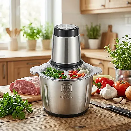 Tocător Universal Electric 3L, 300W – 4 Lame din Oțel Inoxidabil, Bol de Mare Capacitate, Motor cu Bobinaj din Cupru și Rulment Mut: Eficiență Maximă și Tocare Rapidă pentru Întreaga Familie [3]