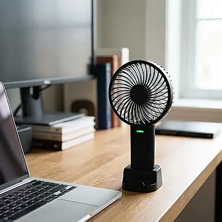 Ventilator Electric Fără Fir de Exterior – Versiuni 6”/8”, Motor de Mare Viteză, 2 Trepte de Ventilație, Acumulator 1500 mAh și Suport de Încărcare: Răcorire Portabilă și Libertate Totală Oriunde te-a [3]