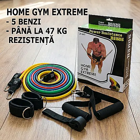Set 5 Corzi Elastice Fitness: Antrenament Complet, Tonifiere și Recuperare la Tine Acasă [3]