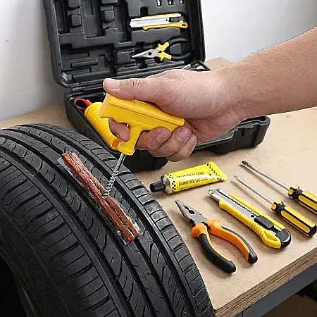 Kit Reparație Pană Auto cu Compresor Puternic 12V – 2 Cilindri, 7 Accesorii, Debit 40 l/min, Furtun 5m și Manometru Integrat: Soluția Completă pentru Siguranță și Mobilitate [3]