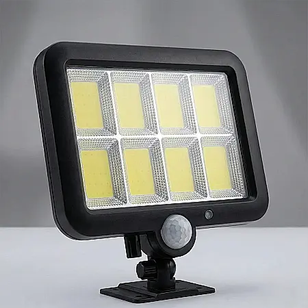 Lampă LED Solară de Exterior GL-8 COB – 260 LM, Senzor de Mișcare, Telecomandă și Panou Solar cu Cablu de 3 m: Securitate și Eficiență Energetică Inteligentă [1]