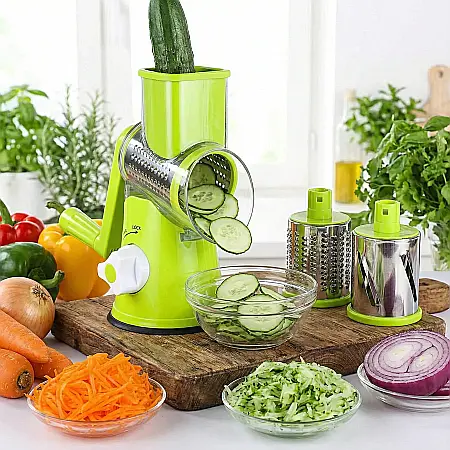Răzătoare Manuală Tabletop Drum Grater: Feliere și Răzuire Instantanea 3-în-1 [1]