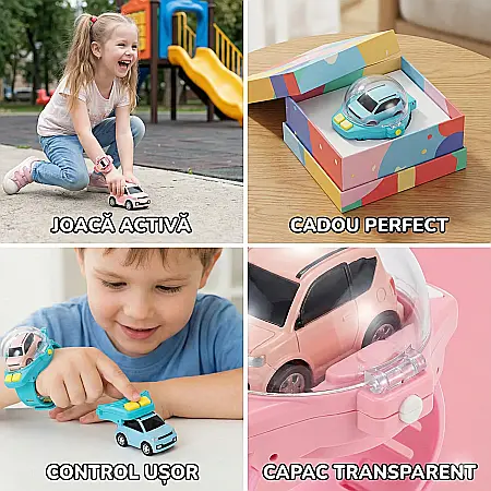 Ceas cu Mașină RC – Jucărie Interactivă, Încărcare USB, Rază 30 m, Cadou Perfect pentru Copii [3]
