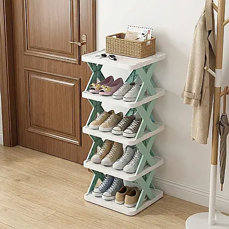 Organizator Modular pentru Pantofi cu 5 Polițe: Economisește Spațiu și Menține Ordinea în Orice Colț al Casei [1]