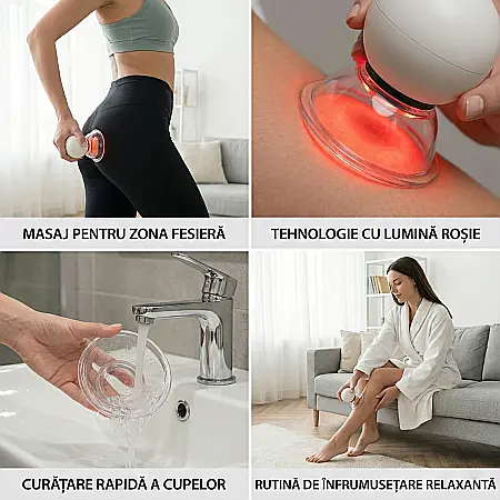 Aparat Masaj Vacuum Anti-Celulită Cehuioss Celluless MD – Terapie Vacuum cu Role Cauciuc și Lumină, Portabil, Putere Variabilă, Acumulator 1000mAh, Pentru Abdomen, Brațe, Șolduri și Picioare [3]