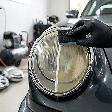Set Paste Polish Scratch Paint Care – Compus Profesional de Șlefuire și Lustruire Auto, Îndepărtare Zgârieturi Ușoare, Gudron și Lipici, Burete Inclus, 15g [3]