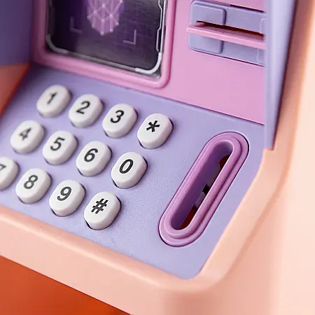Pusculiță Educațională cu Funcție ATM și Seif, PIN Electronic Reglabil pentru Copii [3]