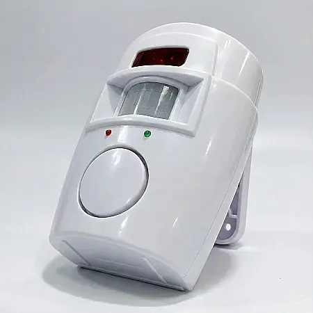Alarmă Wireless cu Senzor PIR și 2 Telecomenzi – Sirenă 105 dB, Detecție Mișcare 5–7 m, Unghi 110°, Temporizator și Montaj Fără Cabluri: Securitate Instantanee pentru Casă, Garaj sau Magazin [2]