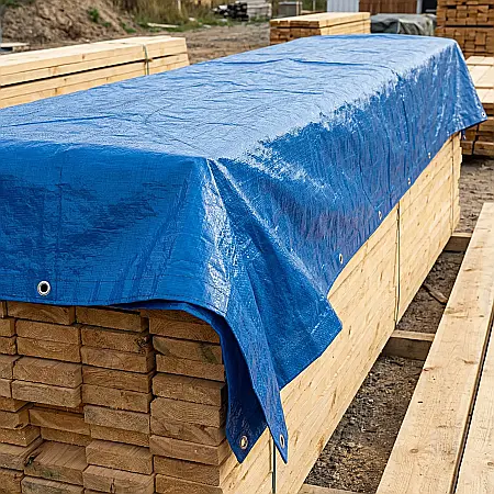 Prelată Impermeabilă Cover Design 5×6 m – Albastră, Rezistentă UV, Margine Dublă cu Capse, Pentru Acoperire Auto, Piscine, Camping și Uz Industrial [3]