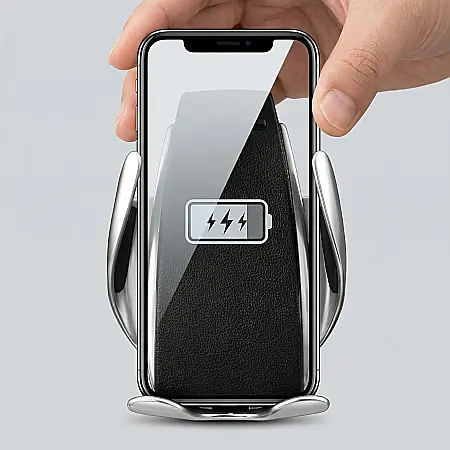 Încărcător Auto Wireless FAST CHARGE cu Senzor – Suport Telefon cu Prindere Automată, 10W, Senzor Infraroșu Inteligent, Compatibilitate Universală, Fixare pe Grila de Ventilație [3]