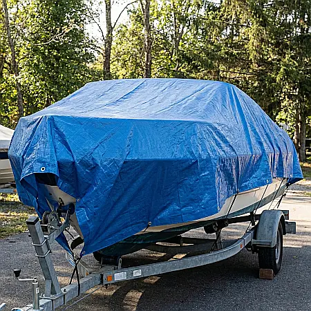 Prelată Vorel – Polipropilenă Dublu Strat, Rezistentă la Vânt, Apă și Soare, Cu Găuri pentru Fixare Ușoară [3]
