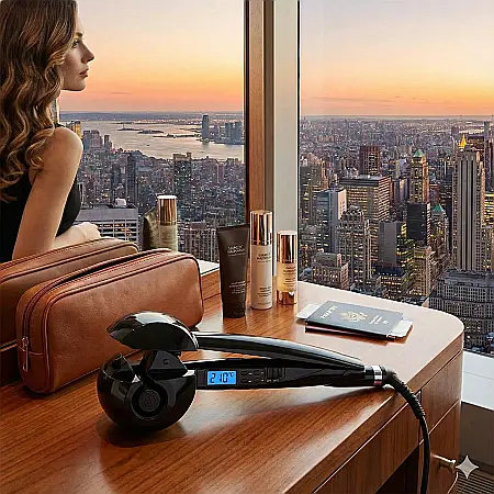 Ondulator de Păr Profesional LHENGYIN – Turmalină Ceramică, LCD, Control Temperatură 140–230°C, Cronometru Automat, Cablu Rotativ 360° [2]