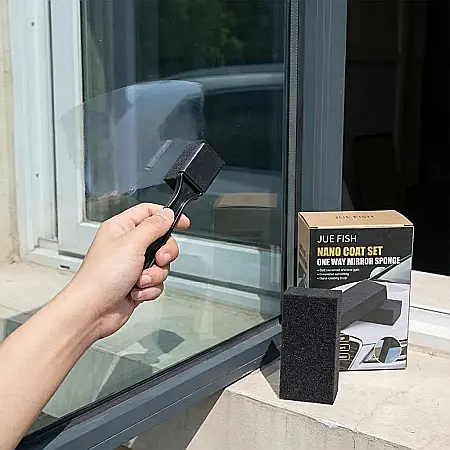 Burete pentru Sticlă PET cu Efect Unidirecțional – Protecție la Impact, Curățare Eficientă, Intimitate Sporită și Design Compact 10.7 x 6.6 cm: Soluția Inovatoare pentru Geamuri și Oglinzi [2]