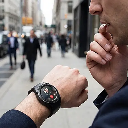 Ceas Inteligent SmartWatch cu Ecran Touch 1.3 inch HD IPS – Slot Micro-SIM, Bluetooth, Pedometru, Monitorizare Somn și Control Multimedia: Libertate și Tehnologie la Încheietura Mâinii Tale [2]