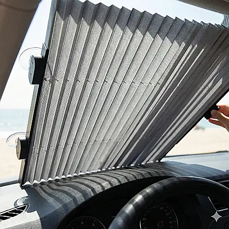 Parasolar Auto Retractabil Tip Copertină – Protecție UV 99%, Dimensiuni Ajustabile, Design Reflectorizant și Compatibil Universal [2]