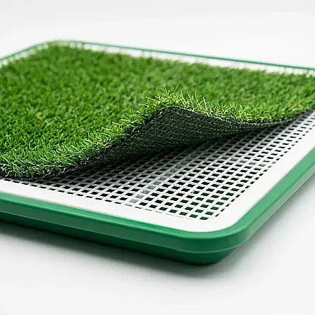 Toaletă Portabilă Potty Pad pentru Câini și Pisici – Sistem Inteligent cu 3 Straturi, Gazon Artificial Antibacterian, Grătar de Separare și Tavă Colectoare: Soluția Ideală de Igienă Interioară pentru  [3]