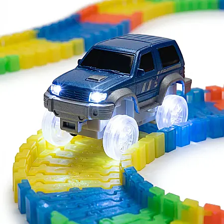 Jucărie Pista Flexibilă Magic Tracks – 220 Piese, Mașinuță cu LED, Circuit Colorat și Modular pentru Copii, Dezvoltă Creativitatea, Vârsta 3+ Ani [3]