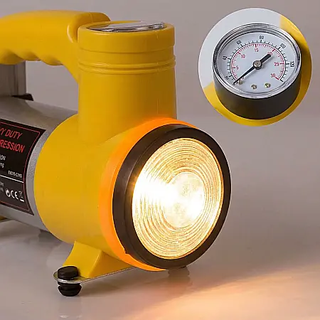 Compresor Auto Profesional Cyclone – 12V, Debit 35 L/min, Presiune Maximă 150 PSI, Manometru Incorporat, Carcasă Metalică Robustă, Ideal pentru SUV, 4x4 și Microbuze [3]