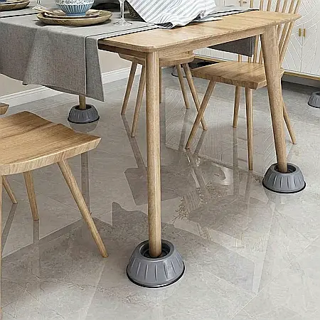 Set 4 Suporturi Anti-Balans și Anti-Vibrații pentru Mașină de Spălat și Mobilier – Tampoane Stabilizatoare Antiderapante, Protecție Podea, Ridicare Mobilier, Gel PU Lavabil și Reutilizabil [2]