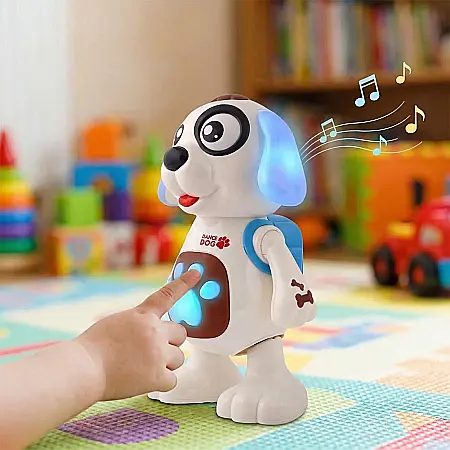 Cățel Dansator Interactiv cu Efecte Luminoase și Sunete – Jucărie Educativă pentru Copii peste 3 Ani, Funcție de Dans și Mișcare, Material Sigur și Durabil, Alimentare pe Baterii AA [3]
