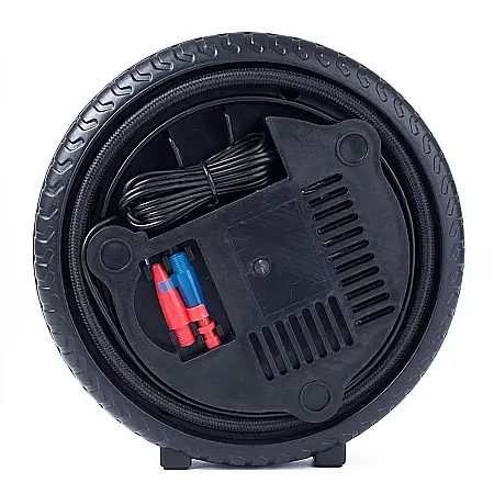 Compresor Auto Portabil 12V, Design Anvelopă, Putere 150W, Umflare Rapidă în 5 Minute, Cablu 2.8m, Include 3 Adaptoare pentru Roți, Bicicletă și Mingi [3]