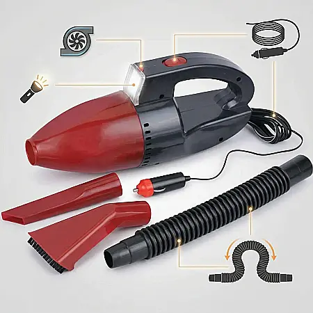 Aspirator Auto 12V Vacuum Cleaner – Putere 1500Pa, Filtru Detașabil și Lavabil, Cablu Lung 2.5 m, Rezervor 0.2L, Silențios 50dB, Compact și Ergonomic, Ideal pentru Curățarea Interiorului Mașinii [1]