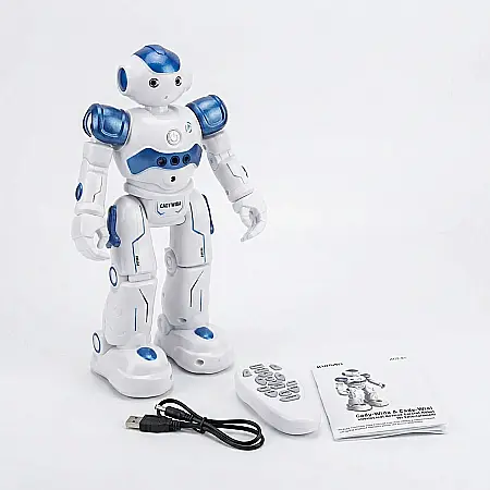 Robot Smart SIKS Interactiv pentru Copii – Control Prin Gesturi și Telecomandă, Programabil, Dansează, Cântă, LED și Sunete, Educativ și Distractiv, Alb [3]