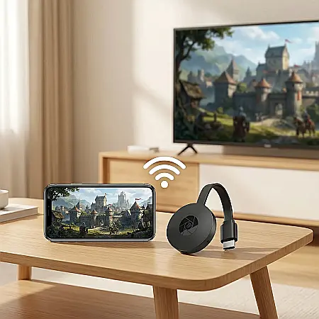 Chromecast Media Player Wireless MiraScreen G2 – Streaming Video Full HD 1080p, Conexiune HDMI, Compatibil Android, iOS, Mac și Windows, Redare Filme, Muzică și Poze [3]