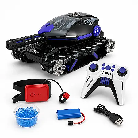 Tanc RC cu Telecomandă, Mingi de Apă, Turelă Mobilă, Lumini și Sunete, Set 1000 Bile [2]