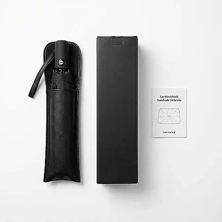 Parasolar Tip Umbrelă pentru Mașină – Protecție UV 99% și Izolație Termică, Pliabil, Compatibil Universal (140 x 80 cm) și Montare Rapidă: Răcoare Imediată și Protecție de Elită pentru Interiorul Auto [2]