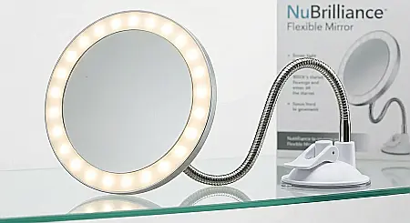 Oglindă Cosmetică cu 10x Mărire și 21 Becuri LED – Iluminare Reglabilă, Dimensiuni 21×9,5×23 cm, Alb, Ideală pentru Machiaj, Pensat și Îngrijire Facială de Precizie [2]