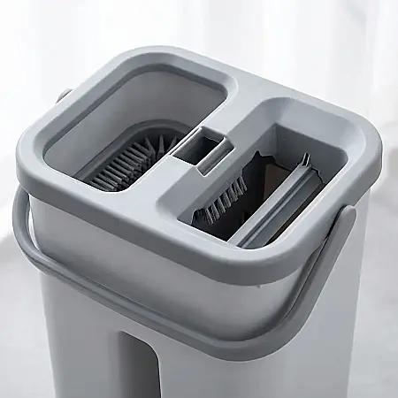 Mop Leexo Scratch Flat cu Două Cuve Separate – Sistem de Autocurățare, 2 Capete Microfibră, Uscare Rapidă și Mâner Segmentabil: Curățenie Impecabilă pe Orice Suprafață [2]