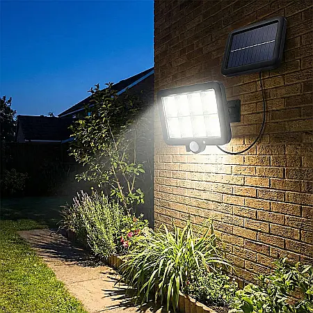 Iluminat - Lampă LED Solară de Exterior GL-8 COB – 260 LM, Senzor de Mișcare, Telecomandă și Panou Solar cu Cablu de 3 m: Securitate și Eficiență Energetică Inteligentă