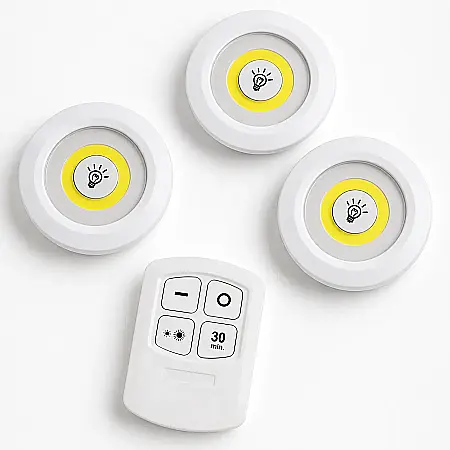 Set 3 Lămpi LED Portabile COB cu Telecomandă, 3W, pentru Dulapuri, Holuri, Garaje și Camping [2]