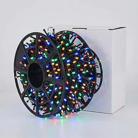 Pachet 4x Instalație de Crăciun Liniară Model 6027 – Total 400 m, 2800 LED-uri Multicolor, Funcție Flash și Rezistență la Apă: Decor Festiv Grandios pentru Casă și Afaceri [2]