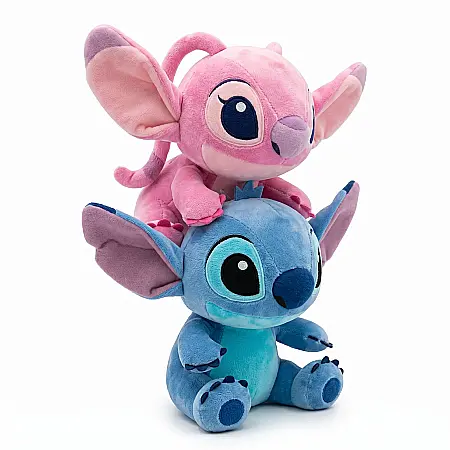 Set 2 Jucării de Plus Lilo și Stitch, 20 cm, Plușuri Moi Albastru și Roz pentru Copii [1]