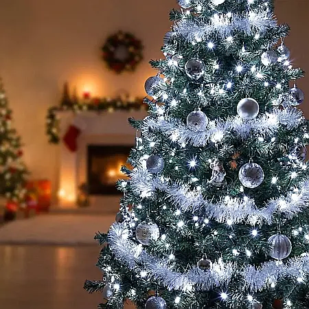 Pachet 4x Instalație de Crăciun Liniară Model 6027 – Total 400 m, 4000 LED-uri Alb Rece, Funcție Flash și Rezistență la Apă: Decor Festiv Monumental pentru Casă și Afaceri [2]