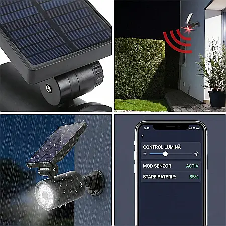 Cameră de Supraveghere Falsă Solară – Design Realist, Senzor de Mișcare PIR, LED Roșu Intermitent, IP44, Alimentare Solară, 11,7 × 9,1 × 17 cm [2]