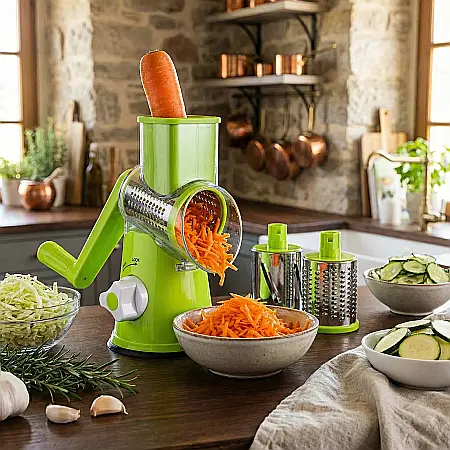 Răzătoare Manuală Tabletop Drum Grater: Feliere și Răzuire Instantanea 3-în-1 [3]